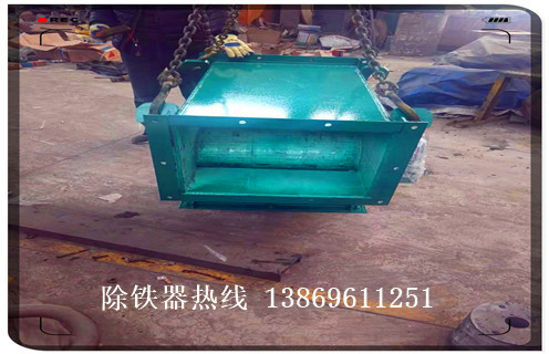 管道式永磁自卸式除鐵器，新疆管道式永磁自動除鐵器方案_千亿体育-充值中心新疆管道式永磁自動除鐵器方案安裝示意圖型12000高斯_可定製工作原理